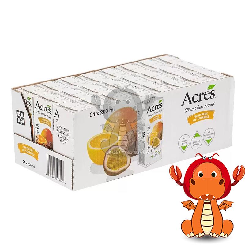 Acres 柳橙百香果綜合果汁 整箱 200毫升 X 24入 ACRES柳橙綜合果汁 柳橙百香果飲料 飲料 唯龍購物-細節圖3