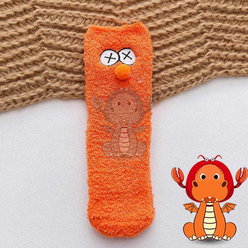 J-01 冬季珊瑚絨襪子 卡通圖案襪子 kaws街頭風芝麻街女襪 唯龍購物-細節圖5