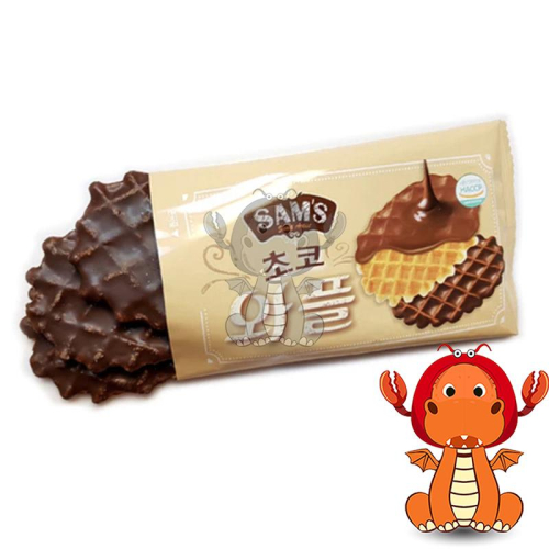 韓國 sam＇s 巧克力鬆餅餅乾 巧克力餅乾 韓國巧克力 巧克力鬆餅 酥脆餅乾 格子鬆餅 鬆餅餅乾 巧克力
