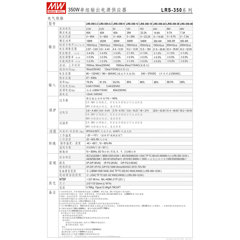 明緯原裝公司貨 LRS-350-36 MEANWELL 電源供應器 含稅 可開發票-細節圖3