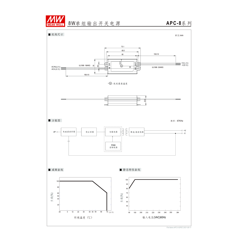 明緯原裝公司貨  APC-8-350  MW MEANWELL  LED 電源供應器-細節圖4