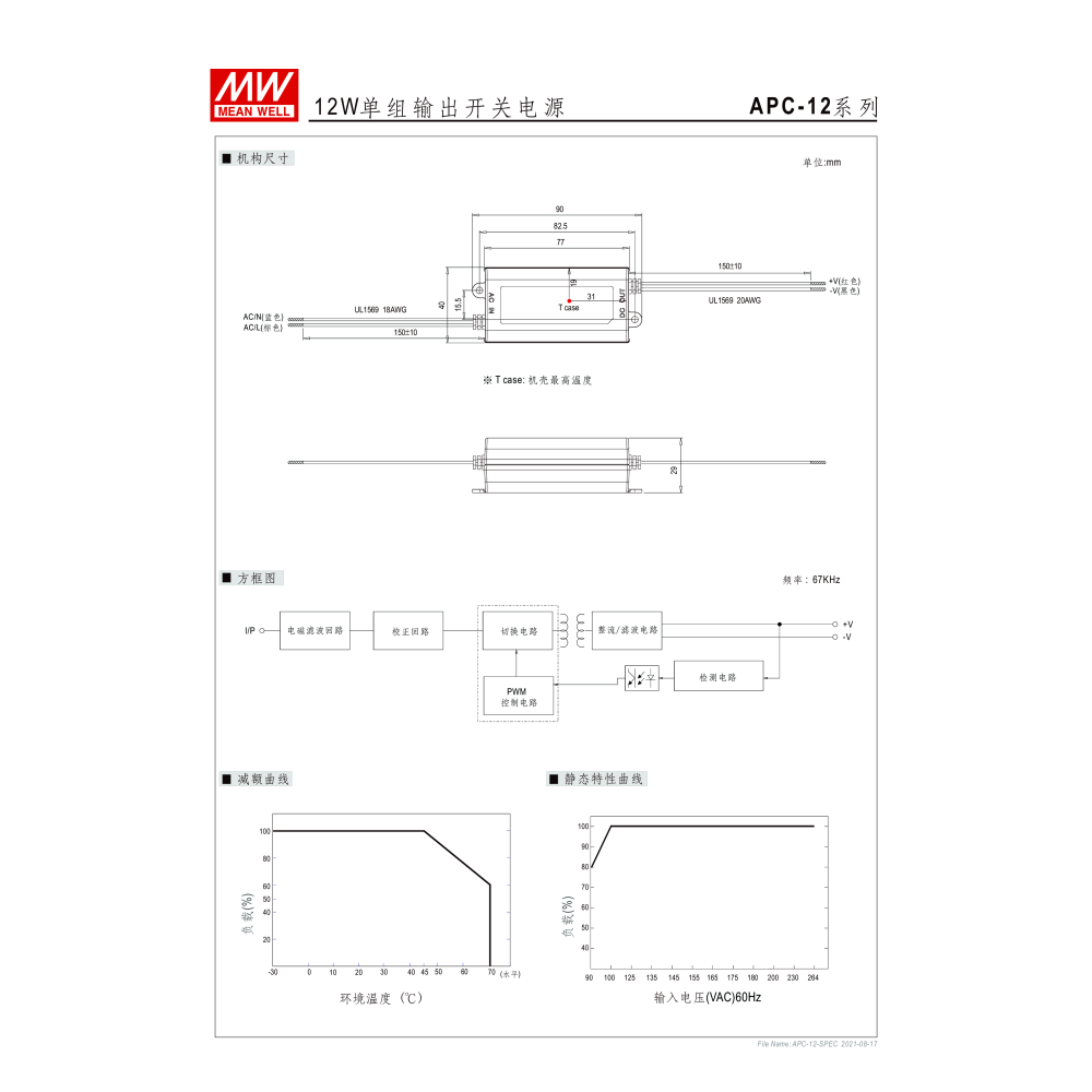 明緯原裝公司貨  APC-12-350  MW MEANWELL  LED 電源供應器-細節圖3