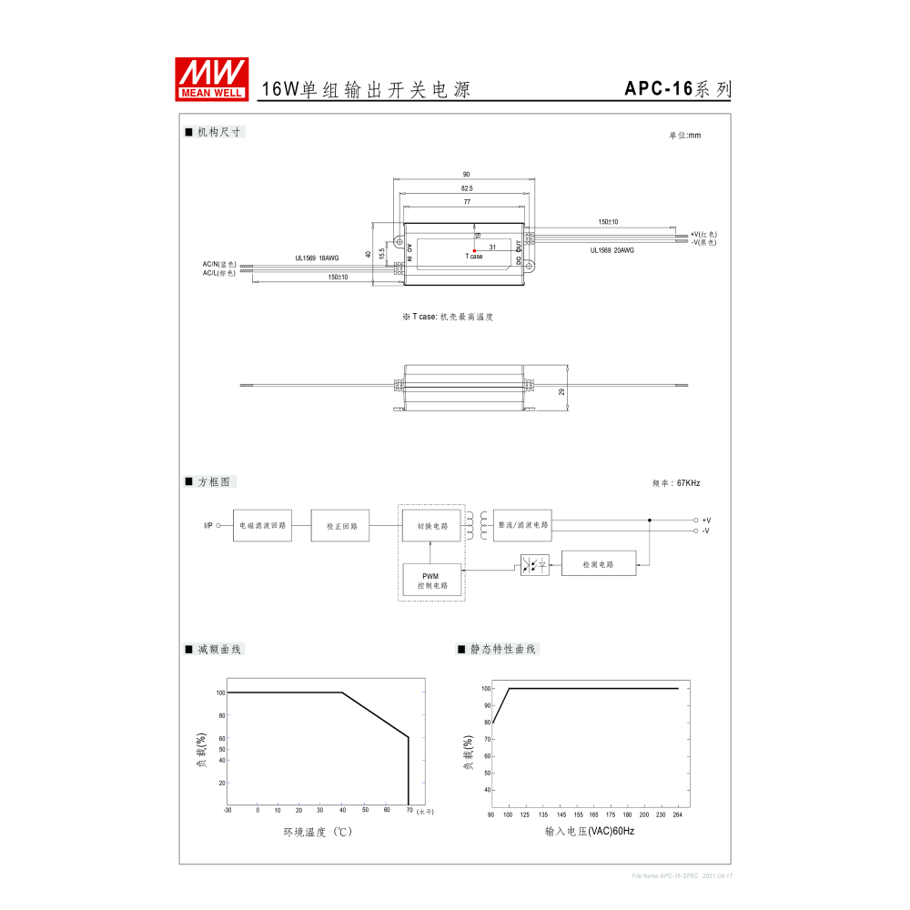 明緯原裝公司貨  APC-16-350  MW MEANWELL  LED  電源供應器-細節圖3