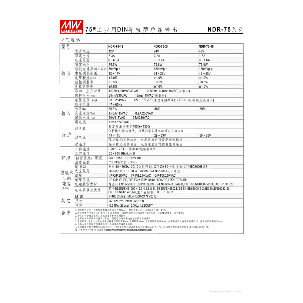 明緯原裝公司貨 [NDR-75-24] MW MEANWELL 驅動器 變壓器 含稅 開發票-細節圖3