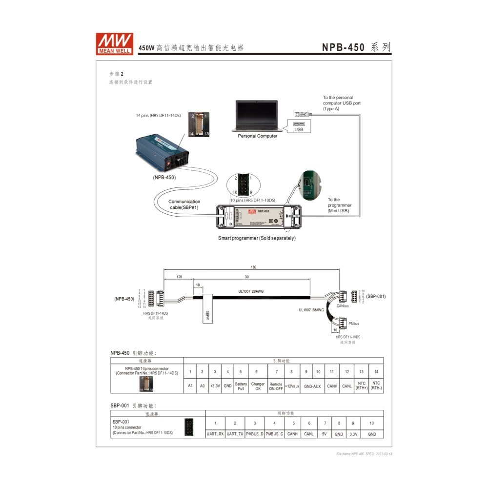 快速出貨  明緯原裝公司貨 NPB-450-12 MW 智能偵測充電器-細節圖7