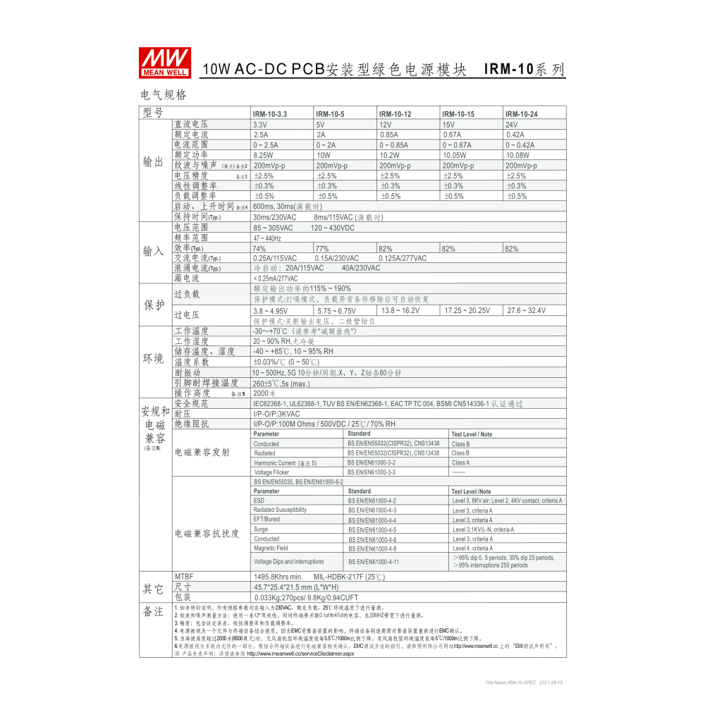 明緯原裝公司貨 IRM-10-12  MW  MEANWELL  模塊型電源 含稅 開發票-細節圖3