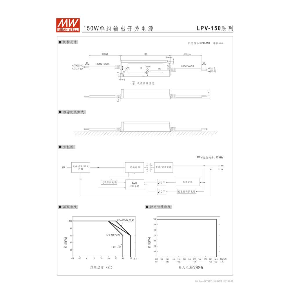 明緯原裝公司貨 LPV-150-24 MW MEANWELL 電源供應器-細節圖4