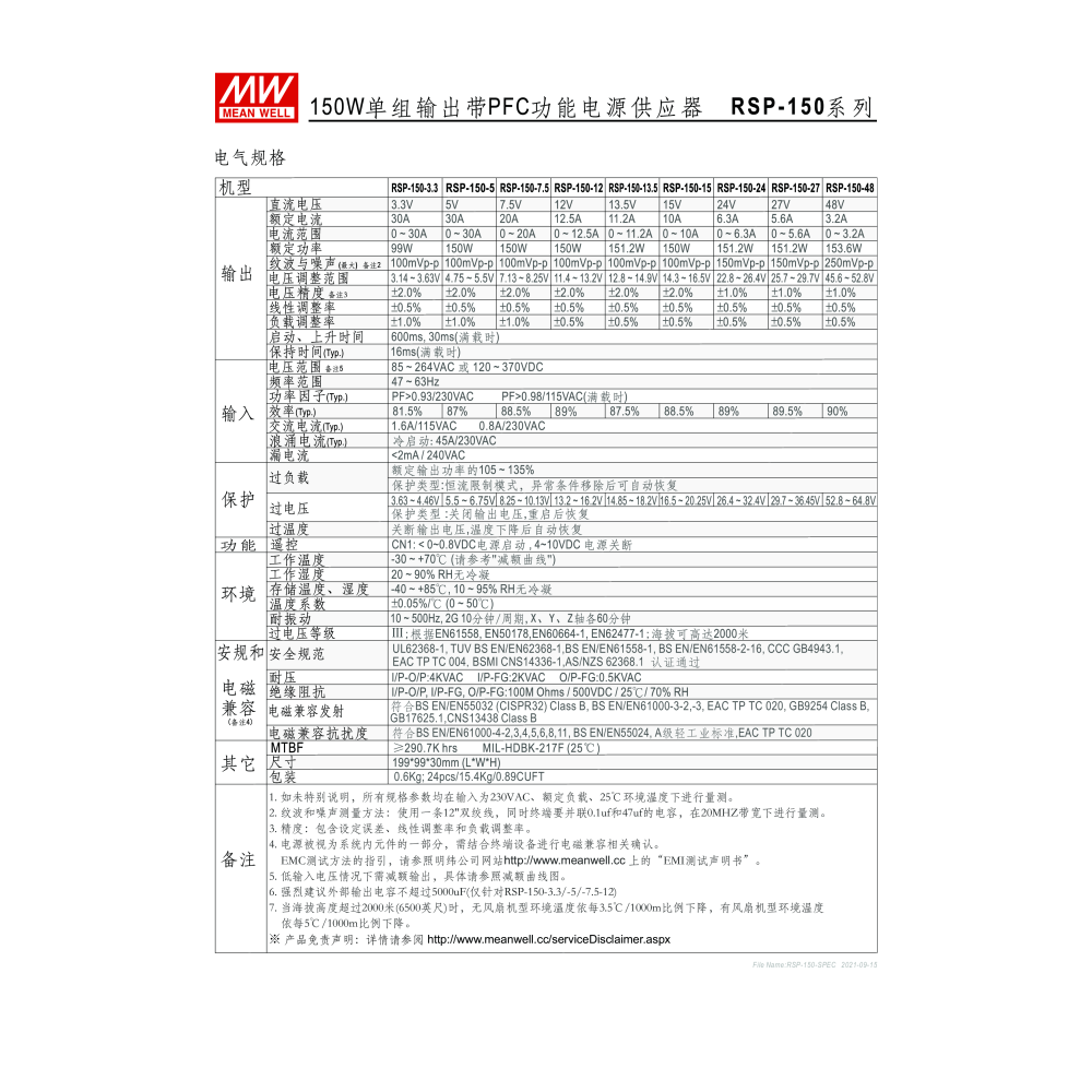 明緯原裝公司貨  RSP-150-24  MW MEANWELL 電源供應器 含稅 開發票-細節圖3