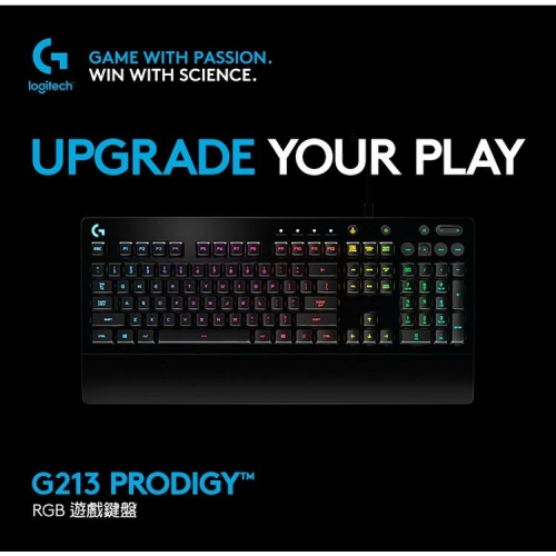 聯迅~來電更優惠 Logitech 羅技 G213 PRODIGY RGB遊戲鍵盤 可使用羅技遊戲軟體進行自訂