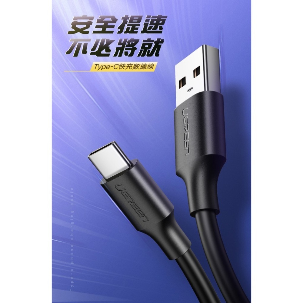 聯迅~來電更優惠  綠聯 1M 1.5M 3M USB-C/Type-C快充傳輸線 3A 60116 60117-細節圖2