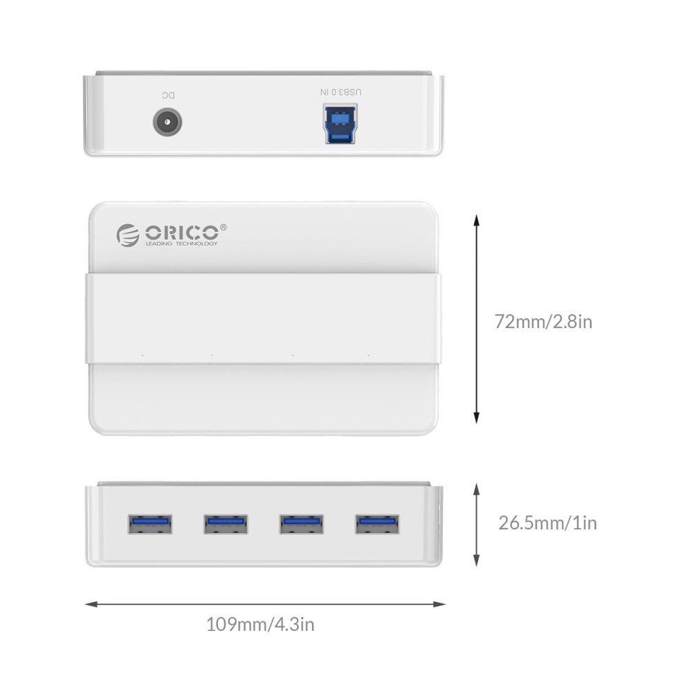 聯迅~來電更優惠 ORICO 4埠 USB3.0高速 12V獨立電源供電 集線器-細節圖3