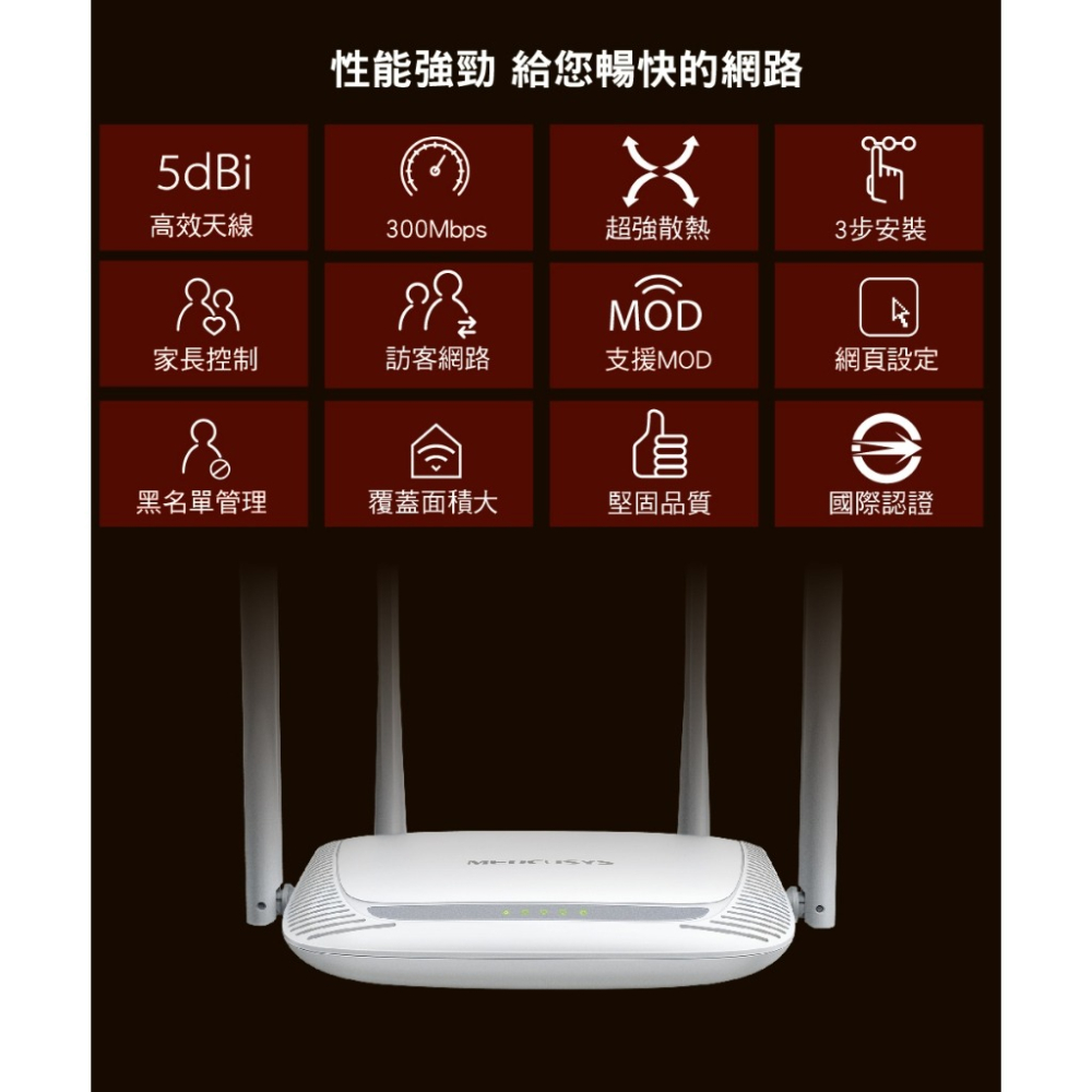 聯迅~來電更優惠 Mercusys水星網路 MW325R 300Mbps 無線網路wifi分享路由器-細節圖2