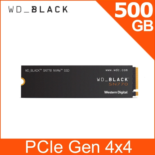 聯迅科技-WD 黑標 SN770 500GB M.2 PCIe SSD 讀：5000 寫：4000 原廠公司5年保
