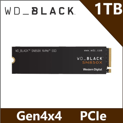 聯迅科技-WD 黑標 SN850X 1T M.2 PCIe SSD 讀：7300 寫：6300 (無散熱片）