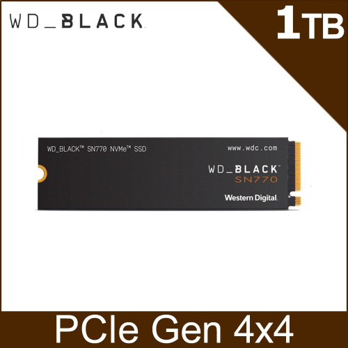 聯迅科技-WD 黑標 SN770 1 M.2 PCIe SSD 讀：5150 寫：4900 原廠公司5年保