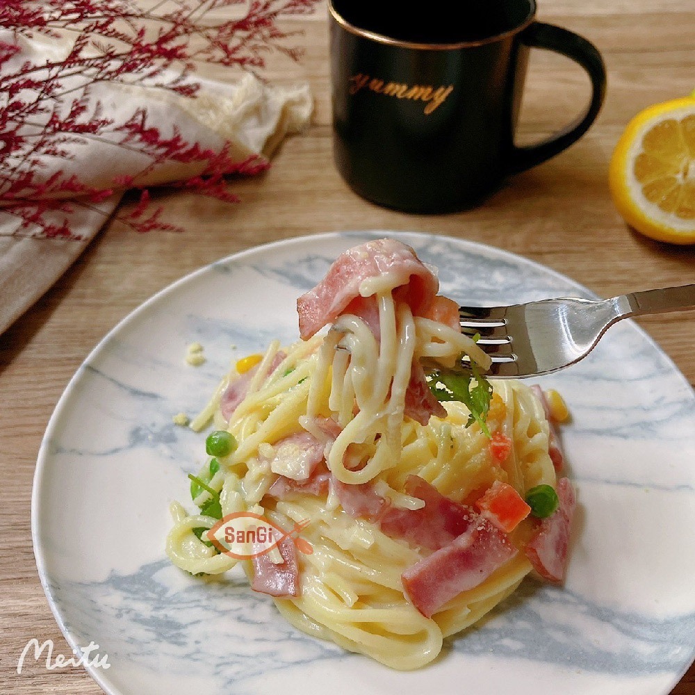 【賣魚的家】經典義大利麵250g (白醬培根／番茄肉醬／墨魚／奶香青醬／雙醬明太子)-細節圖3