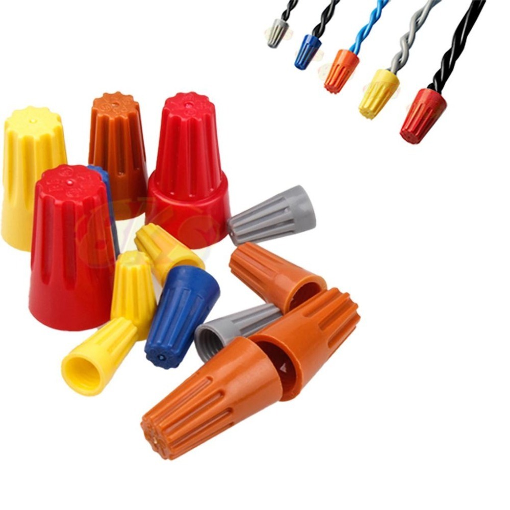 《附發票》彈簧螺式接線頭 螺旋式壓線帽 多款線徑 旋轉端子 1包-100PCS-細節圖2