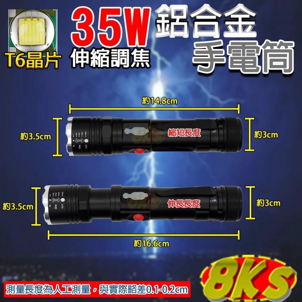 《附發票》鋁合金手電筒 30W/35W/38W/45W  伸縮調焦、多段調光、防潑水、耐磨 強力磁吸 攜帶方便-細節圖4