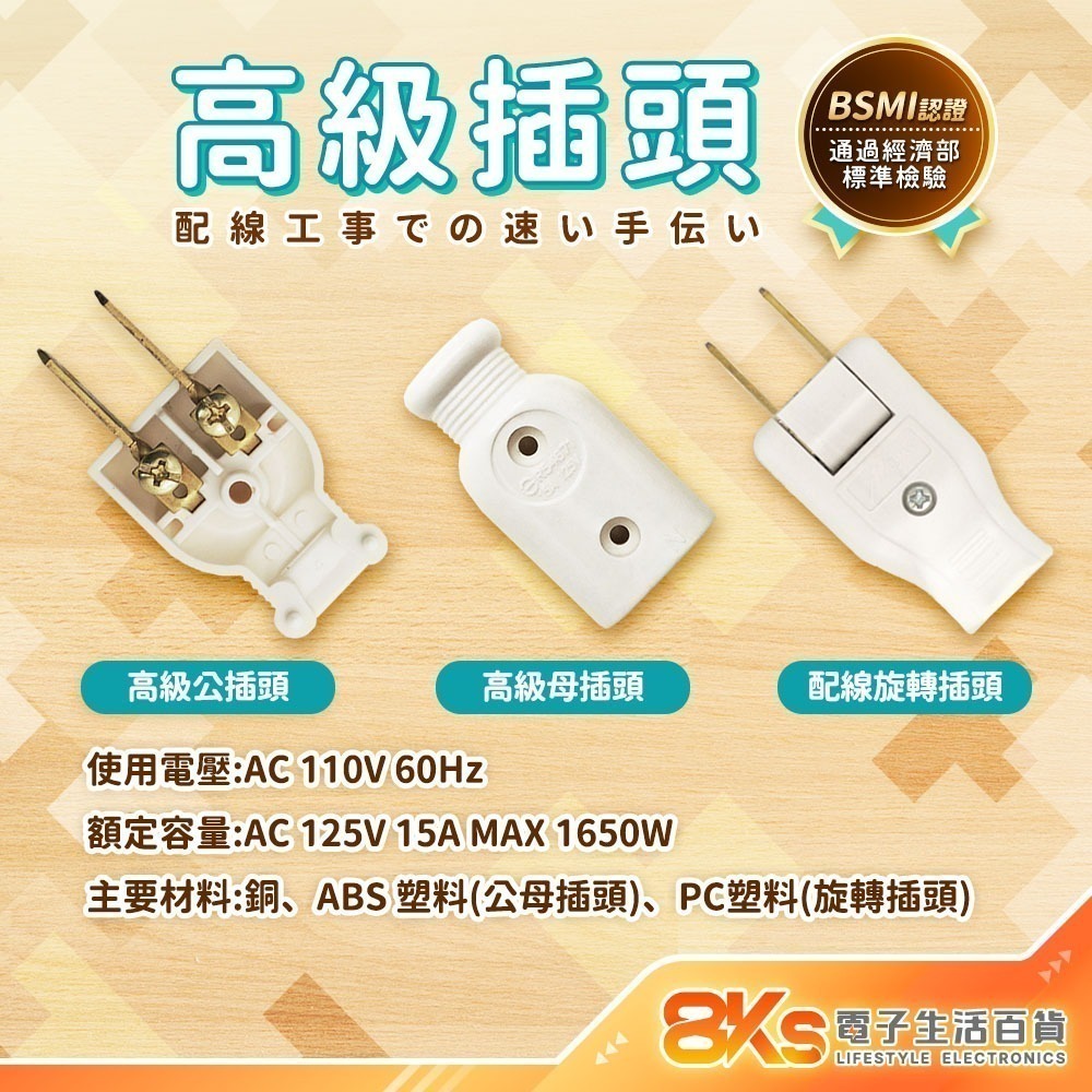 《附發票》 快接 DIY配線插頭 PC高阻燃防火材質 2P插頭 配線用 旋轉插 裝接快速安全 BSMI認證R51380-細節圖5