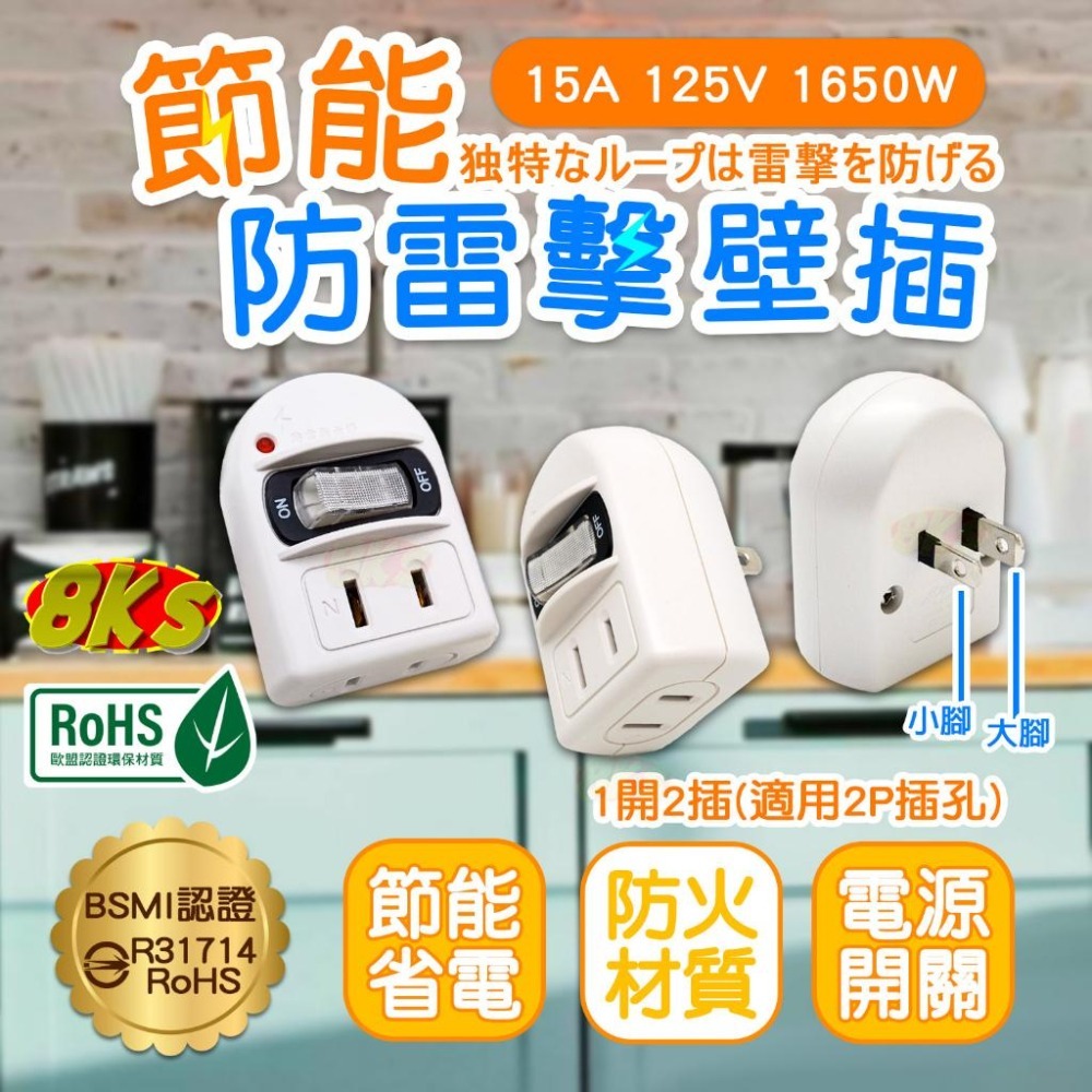 《附發票》Mayka 明家壁插  2開2插 1開2插 節能開關 防雷擊突波保護 外銷日本 BSMI驗證登錄:R31714-細節圖4