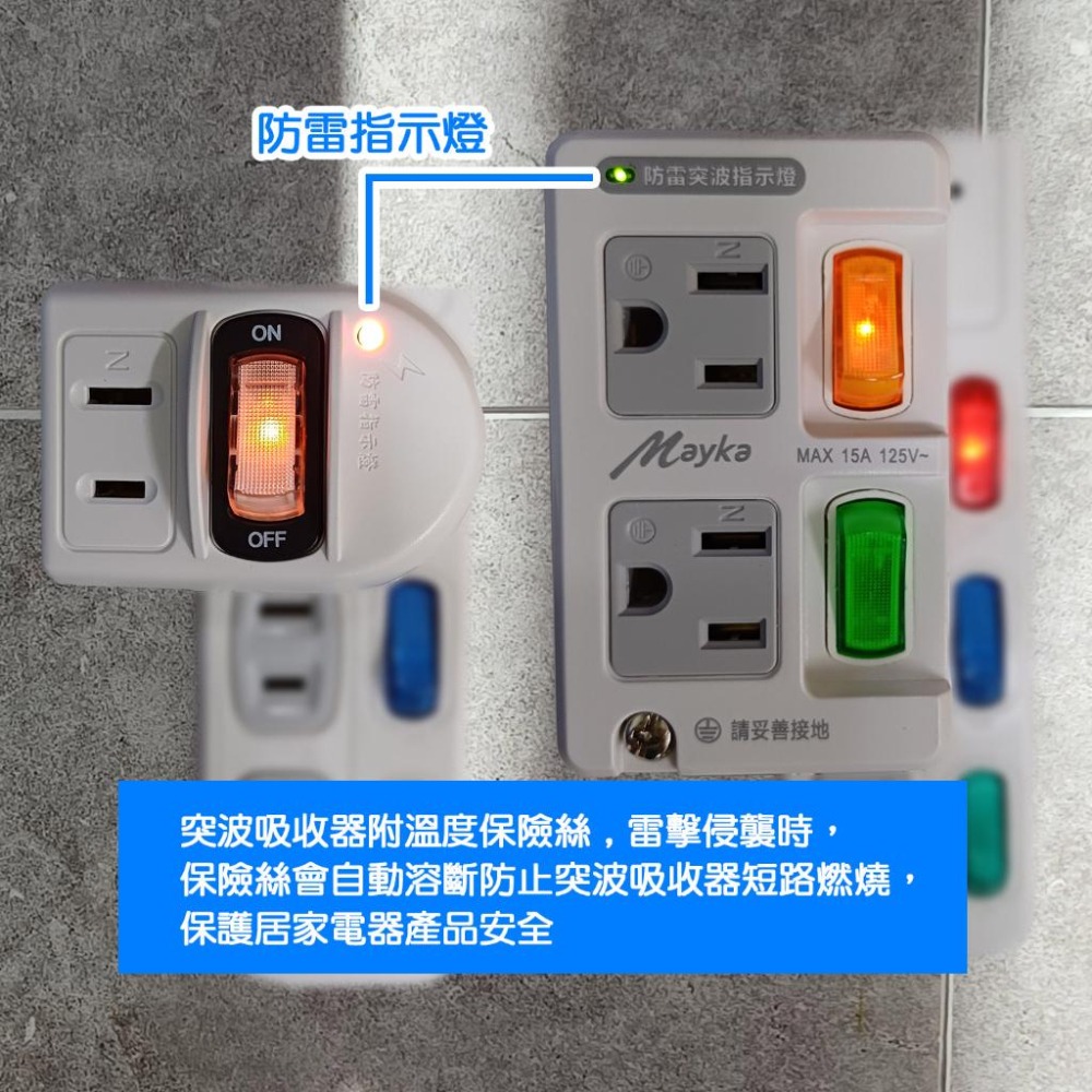 《附發票》Mayka 明家壁插  2開2插 1開2插 節能開關 防雷擊突波保護 外銷日本 BSMI驗證登錄:R31714-細節圖3