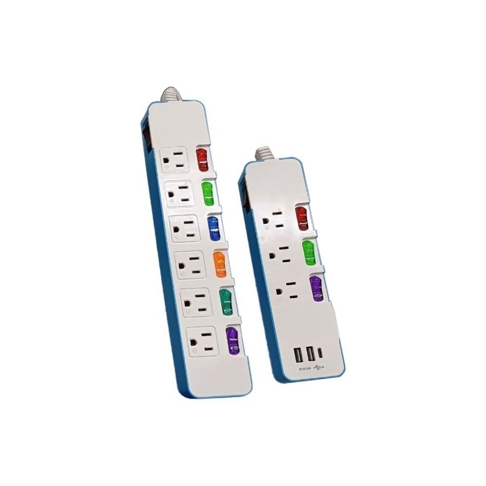 《台灣製造》(附發票) 延長線 七開六插 TYPE-C 手機充電延長線 安全過載保護自動斷電 BSMI驗證R53661-細節圖2