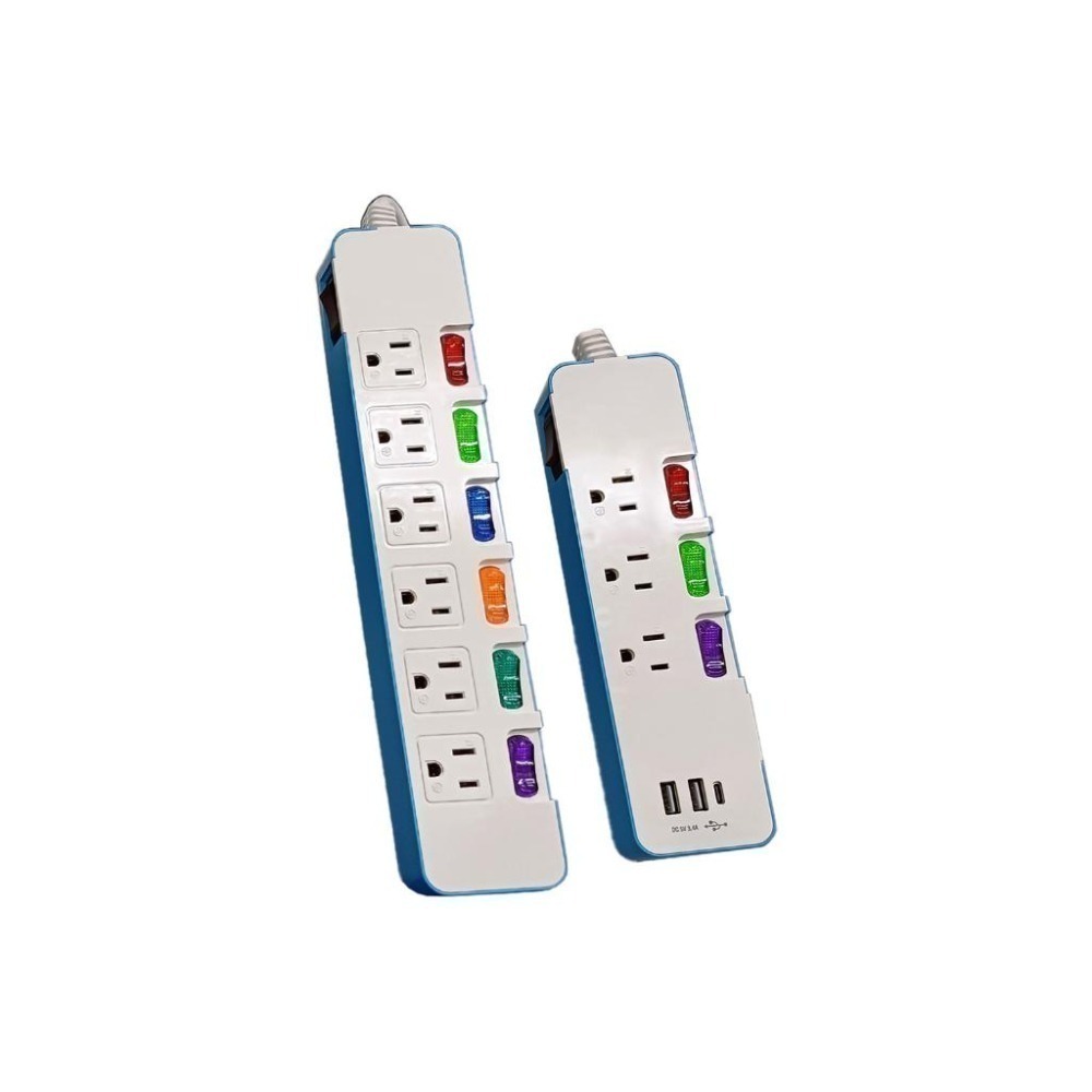 《台灣製造》(附發票) 延長線 七開六插 TYPE-C 手機充電延長線 安全過載保護自動斷電 BSMI驗證R53661-細節圖2