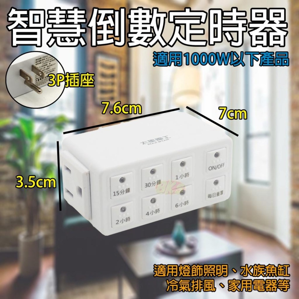 《附發票》太星電工 智慧倒數定時器 1000W以下產品適用 單鍵設定 一鍵搞定 適用燈飾照明、水族魚缸、冷氣排風等-細節圖3