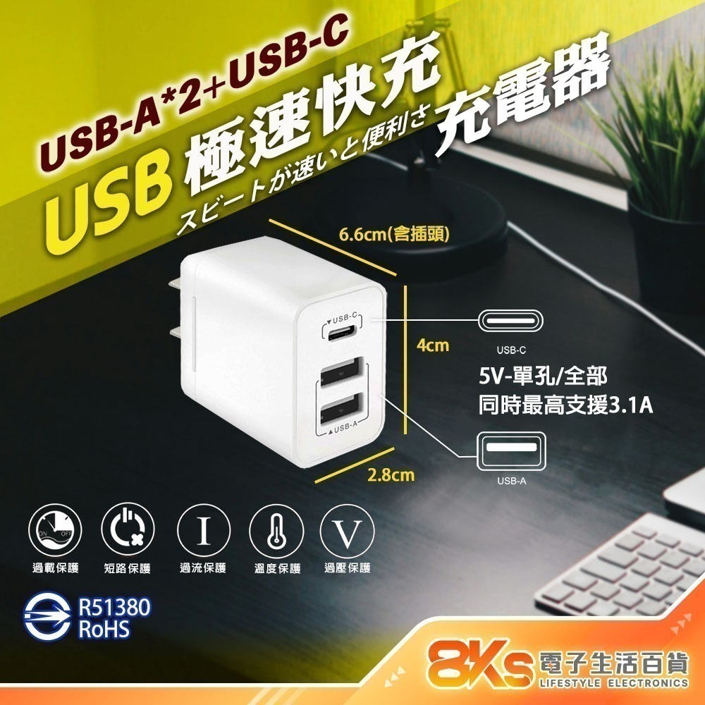 《附發票》USB急速智能充電器 豆腐頭 充電頭 輕巧、方便攜帶 國際電壓設計，全球通用 BSMI認證-規格圖4