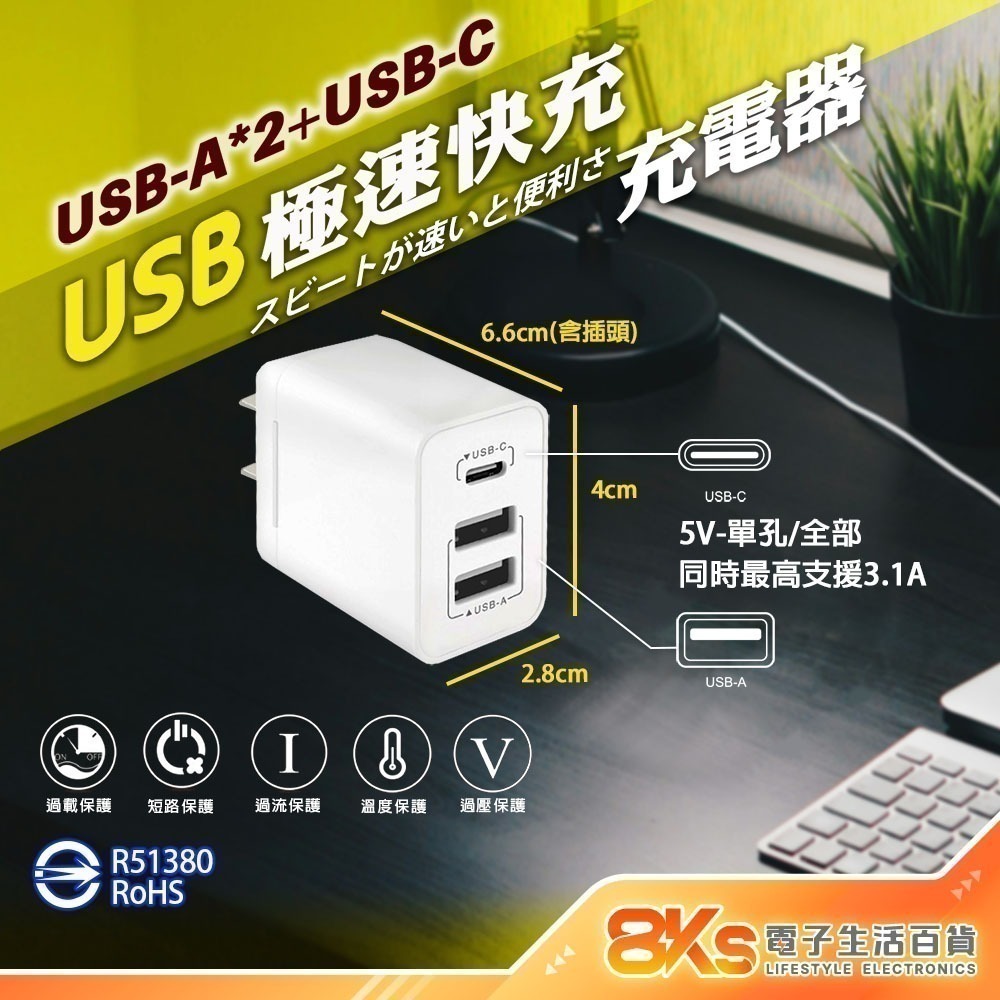 《附發票》USB急速智能充電器 豆腐頭 充電頭 輕巧、方便攜帶 國際電壓設計，全球通用 BSMI認證-規格圖4