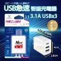 3孔3.1A USB+TYPE-C充電器