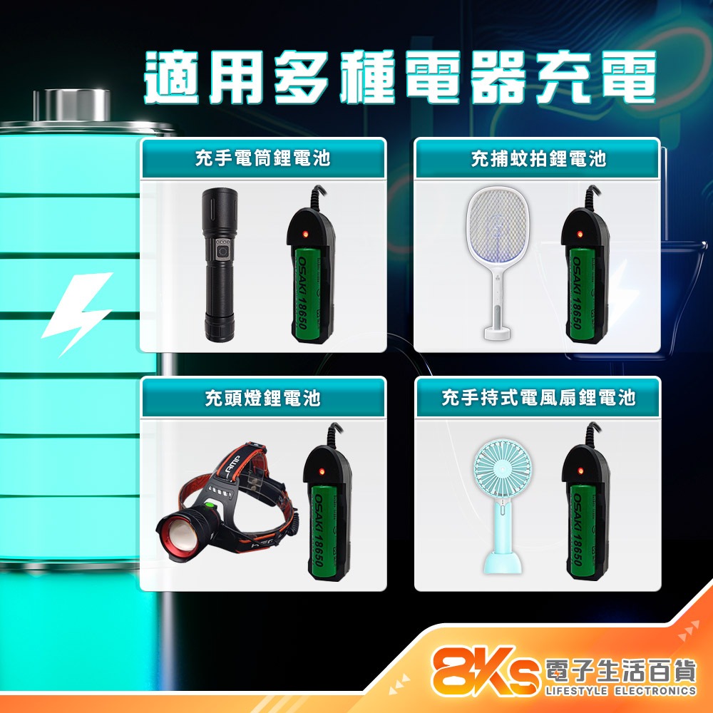 《附發票》18650充電器 鋰電池充電器 USB供電 車充可用 適用多種鋰電池 單槽 雙槽 四槽 多種保護裝置-細節圖4