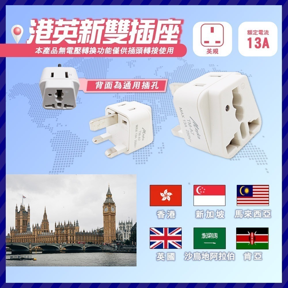 《附發票》萬國轉換插頭 迷你外型設計 攜帶方便-規格圖2