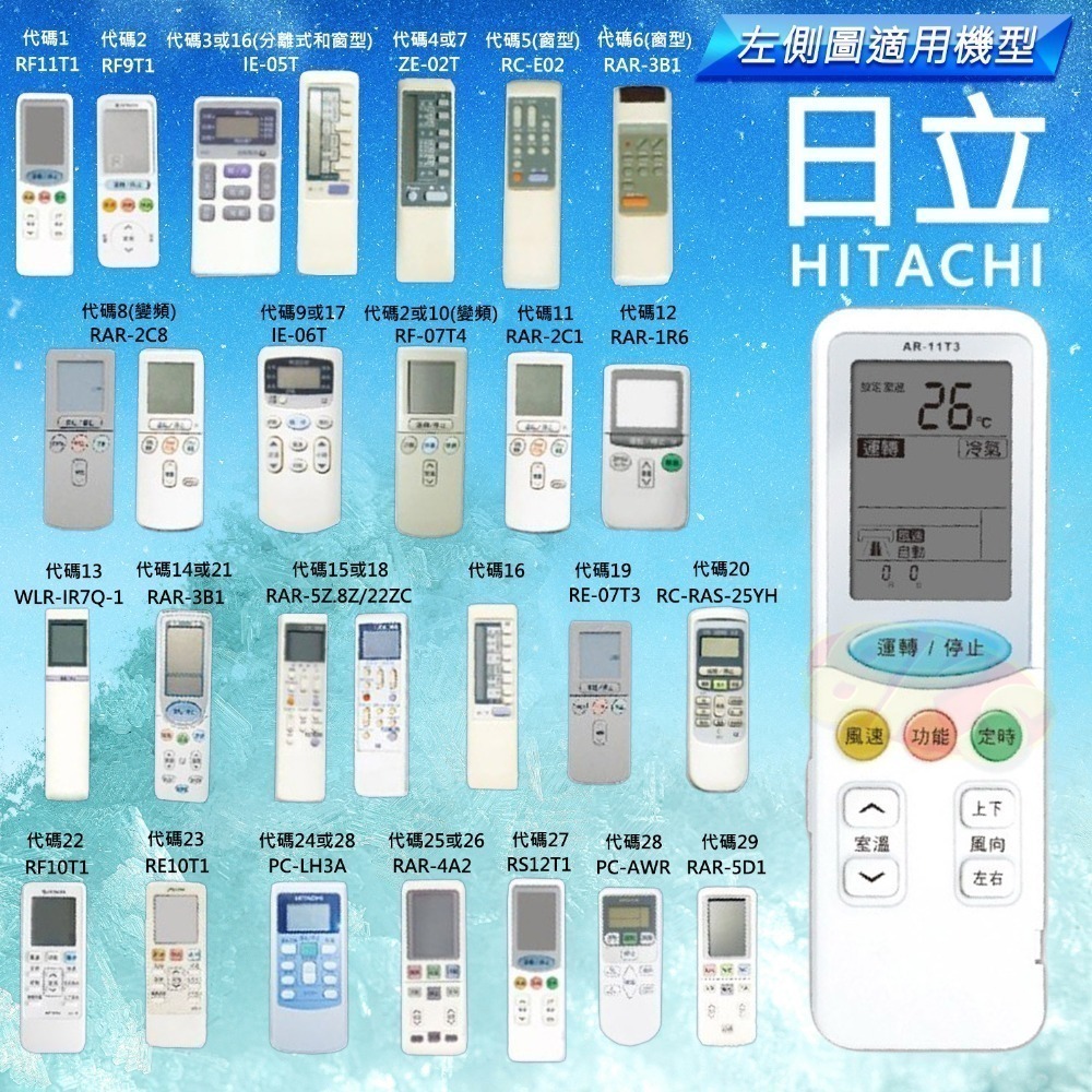 《附發票》多樣冷氣遙控器 (日立、國際、東元、三洋、大同、大金、樂金、歌林、萬用等等) 內附說明書-規格圖5