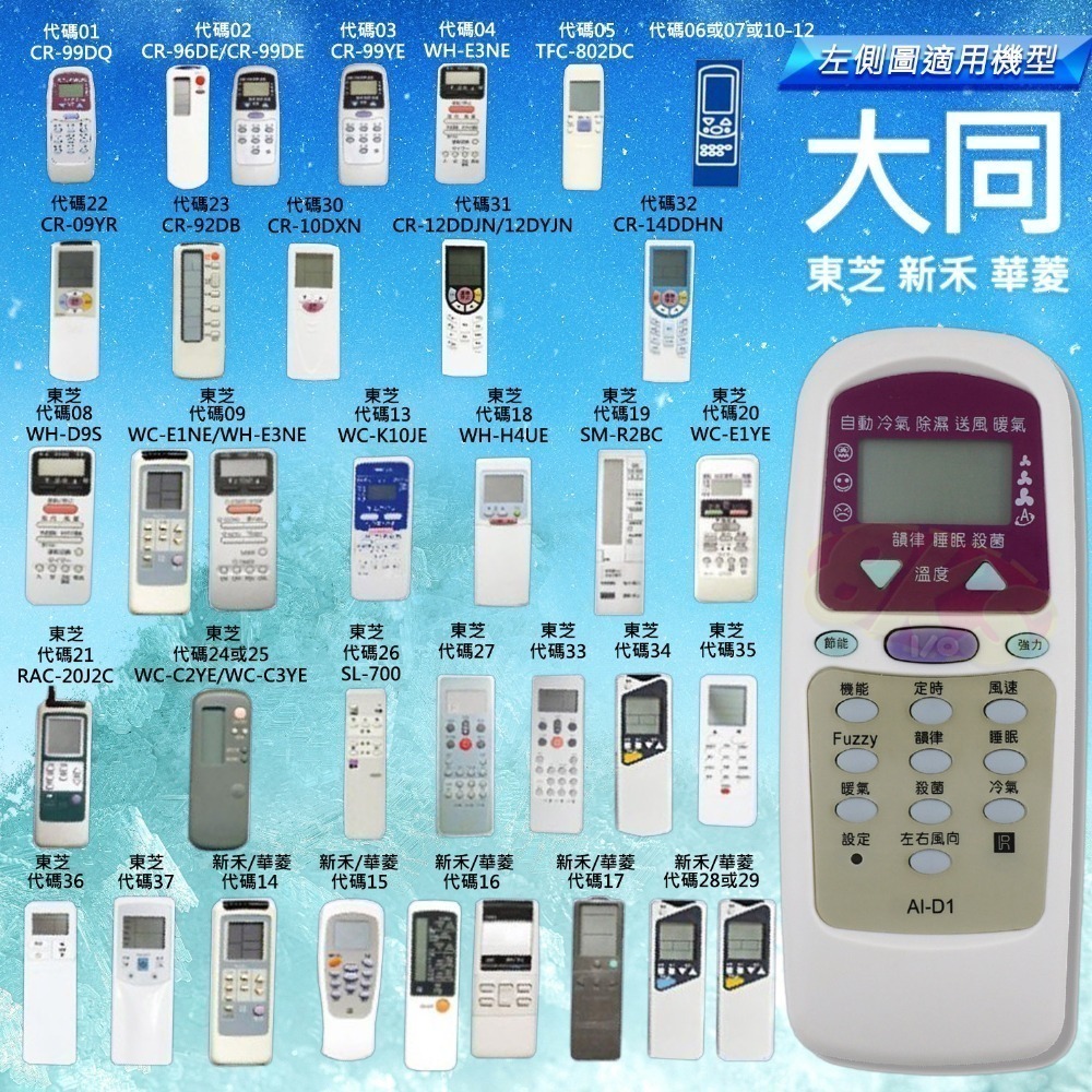 《附發票》多樣冷氣遙控器 (日立、國際、東元、三洋、大同、大金、樂金、歌林、萬用等等) 內附說明書-規格圖5