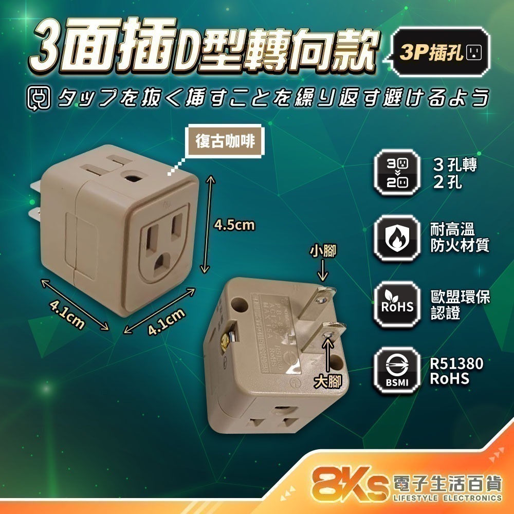 《最新安規》(附發票)節能壁插分接器 1開2插3插4插 USB壁插 2開2插 防火PC材質 BSMI字號R51380-規格圖8