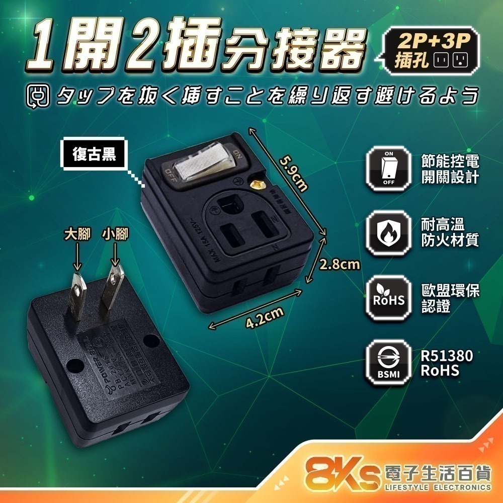 《最新安規》(附發票)節能壁插分接器 1開2插3插4插 USB壁插 2開2插 防火PC材質 BSMI字號R51380-規格圖8