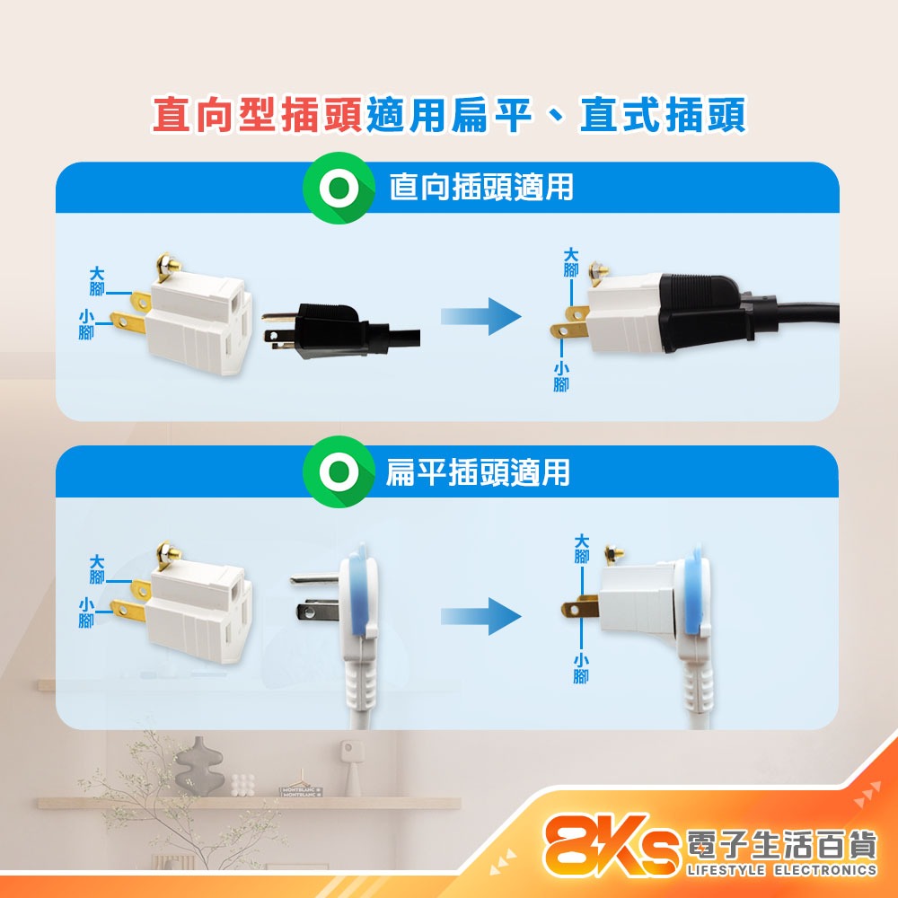《台灣製造》3孔轉2孔電源轉接頭插頭 防滑手易插拔 L型轉向插頭 三轉二 3轉2 精巧不佔插座空間 BSMI檢驗合格-細節圖4