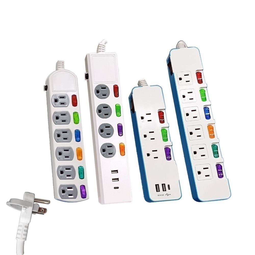 《台灣製造》USB/ TYPE-C 7/6開6插 延長線  安全過載保護自動斷電 BSMI驗證R53951-細節圖2