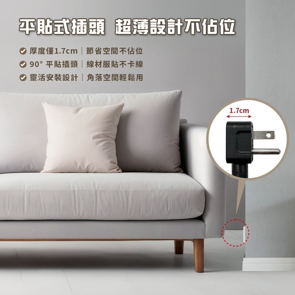 《附發票》Loft工業風 新安規延長線 3芯按壓式 復古風 咖啡/黑 過載自動斷電 獨立開關 BSMI驗證R51380-細節圖3