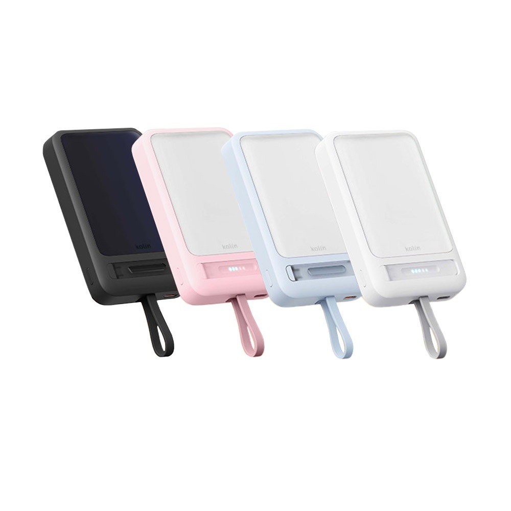 《台灣製造》kolin有標示ＷH可上飛機20W磁吸式行動電源PD快充自帶C線10000mAh BSMI/NCC雙重認證-細節圖2