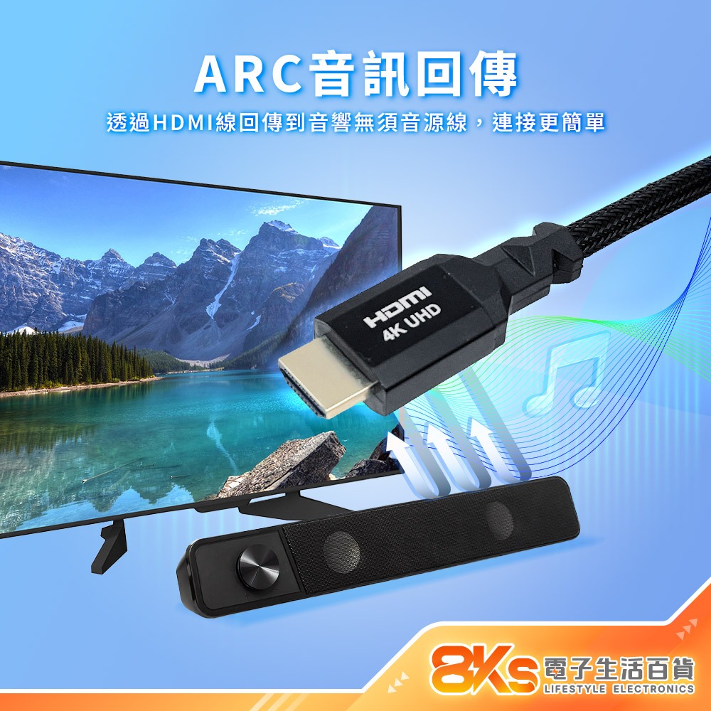 《檢測認證》HDMI線2.0版 高畫質影音傳輸線4K分辨率3D視效HDR18Gbs鍍金端子尼龍編織線型1.5/3/5M-細節圖4