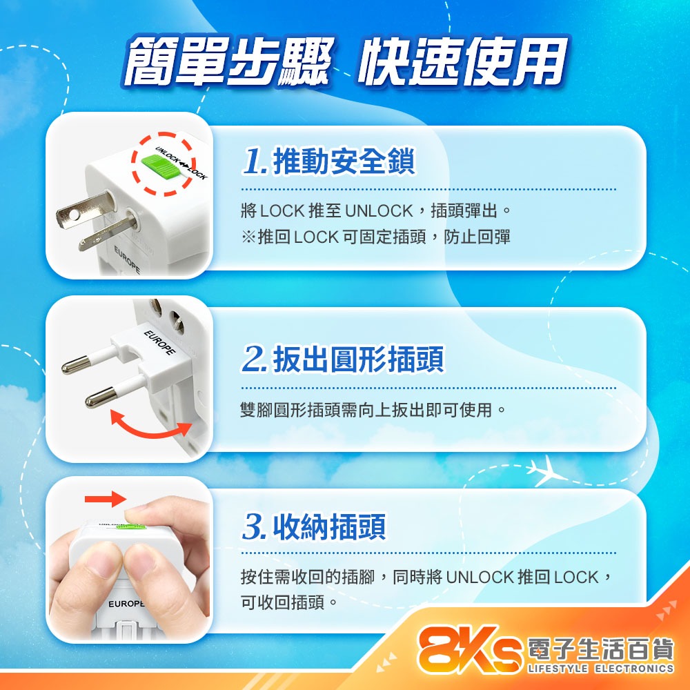 《出國必備》多國轉換旅行插座 限國外使用 澳規 歐規 英規 收納式插頭 萬國轉換 多國通用 國外旅遊 插座轉接頭-細節圖4