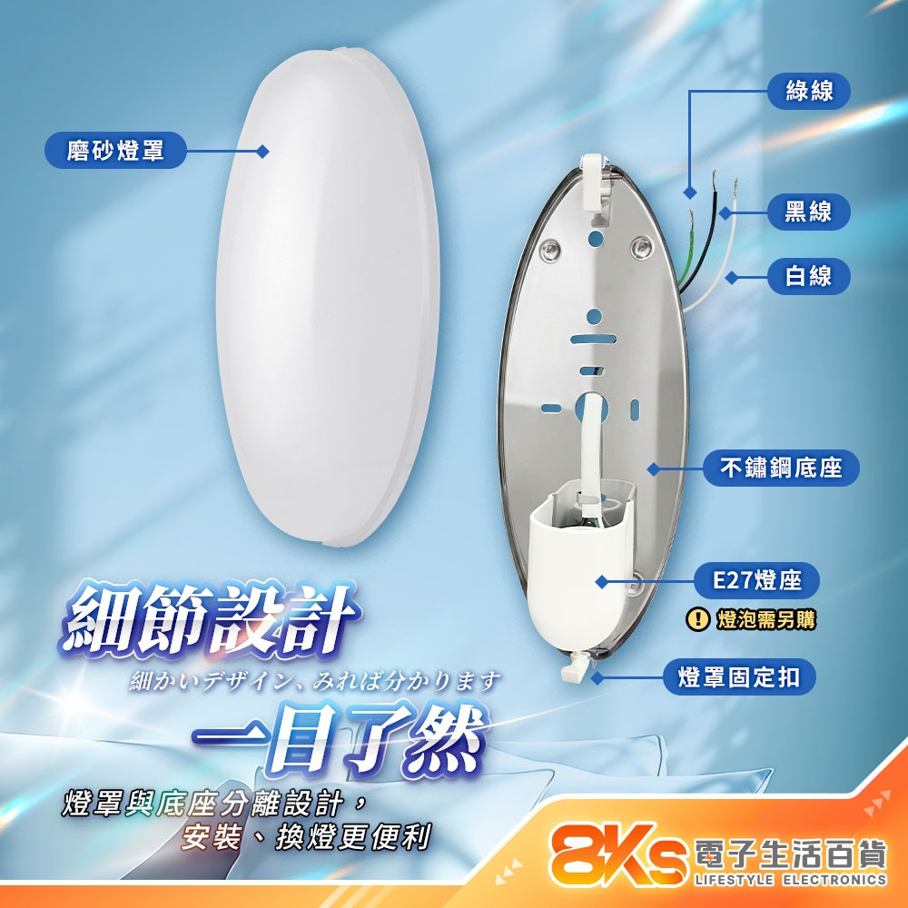 《台灣製造》磨砂質感壁燈 室內壁燈 不鏽鋼底座 柔霧磨砂燈罩 E27燈座 燈泡可替換 床頭燈 玄關燈 BSMI認證-細節圖2
