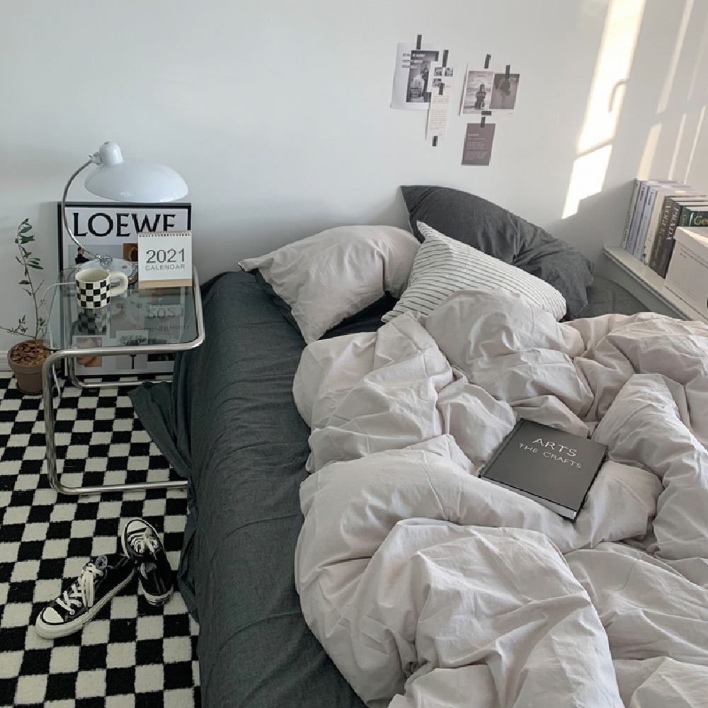 禾慕現貨🇹🇼 親膚柔感水洗棉床包 奶茶系床包 床包 裸睡床包 床包四件組 雙人床包 床罩 床單雙人 雙人床包四件套-規格圖9