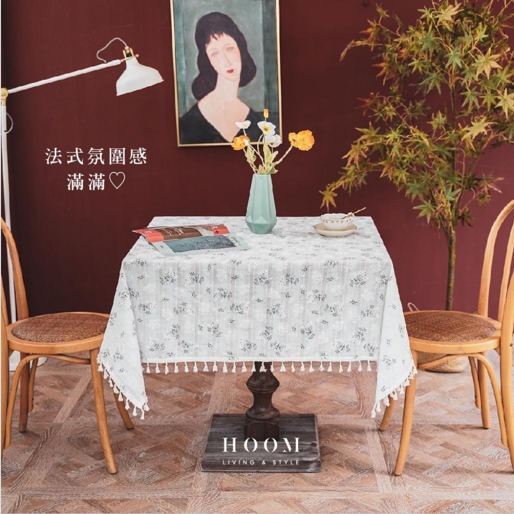 禾慕生活🇹🇼 法式碎花桌巾  桌巾 桌布 ins桌布 法式桌巾 圓桌巾 書桌桌巾 櫃子蓋布 餐桌布 小茶几桌布-細節圖4
