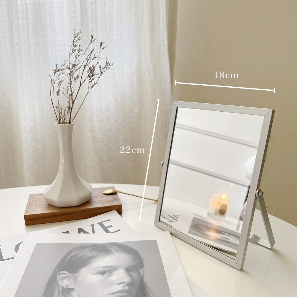 禾慕生活🇹🇼 韓系簡約桌上鏡 ins化妝鏡 鏡子化妝鏡 小鏡子 折疊鏡 桌上鏡 化妝鏡 桌上 鏡子 桌面化妝鏡-細節圖9