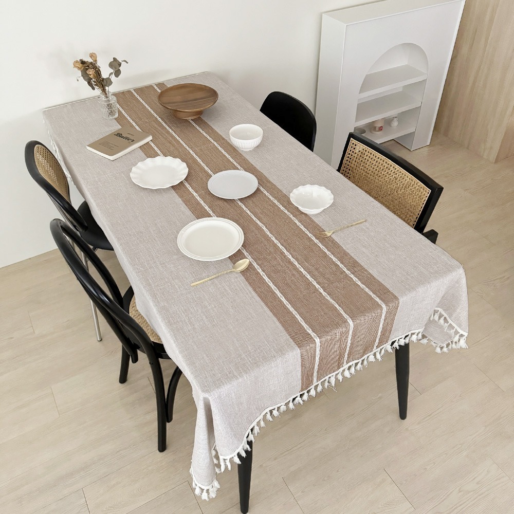 禾慕生活🇹🇼 棉麻防水桌巾桌巾 日系質感桌巾 桌布 餐桌布 防水桌巾 防水桌布 桌巾防油 餐桌巾 長桌巾 桌巾北歐-細節圖10