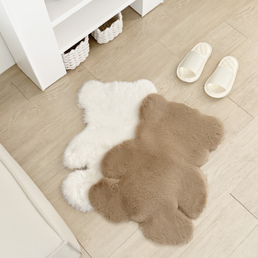 禾慕現貨🇹🇼 小熊地毯 柔軟地墊 絨毛地毯 韓系地毯 地毯 房間地毯 房間地墊 地毯客廳 床邊地毯 床邊地墊-細節圖10