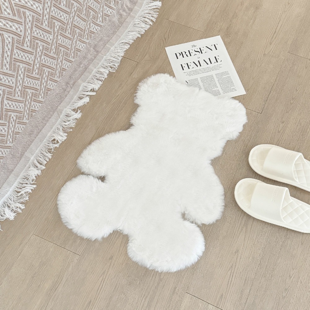 禾慕現貨🇹🇼 小熊地毯 柔軟地墊 絨毛地毯 韓系地毯 地毯 房間地毯 房間地墊 地毯客廳 床邊地毯 床邊地墊-規格圖10